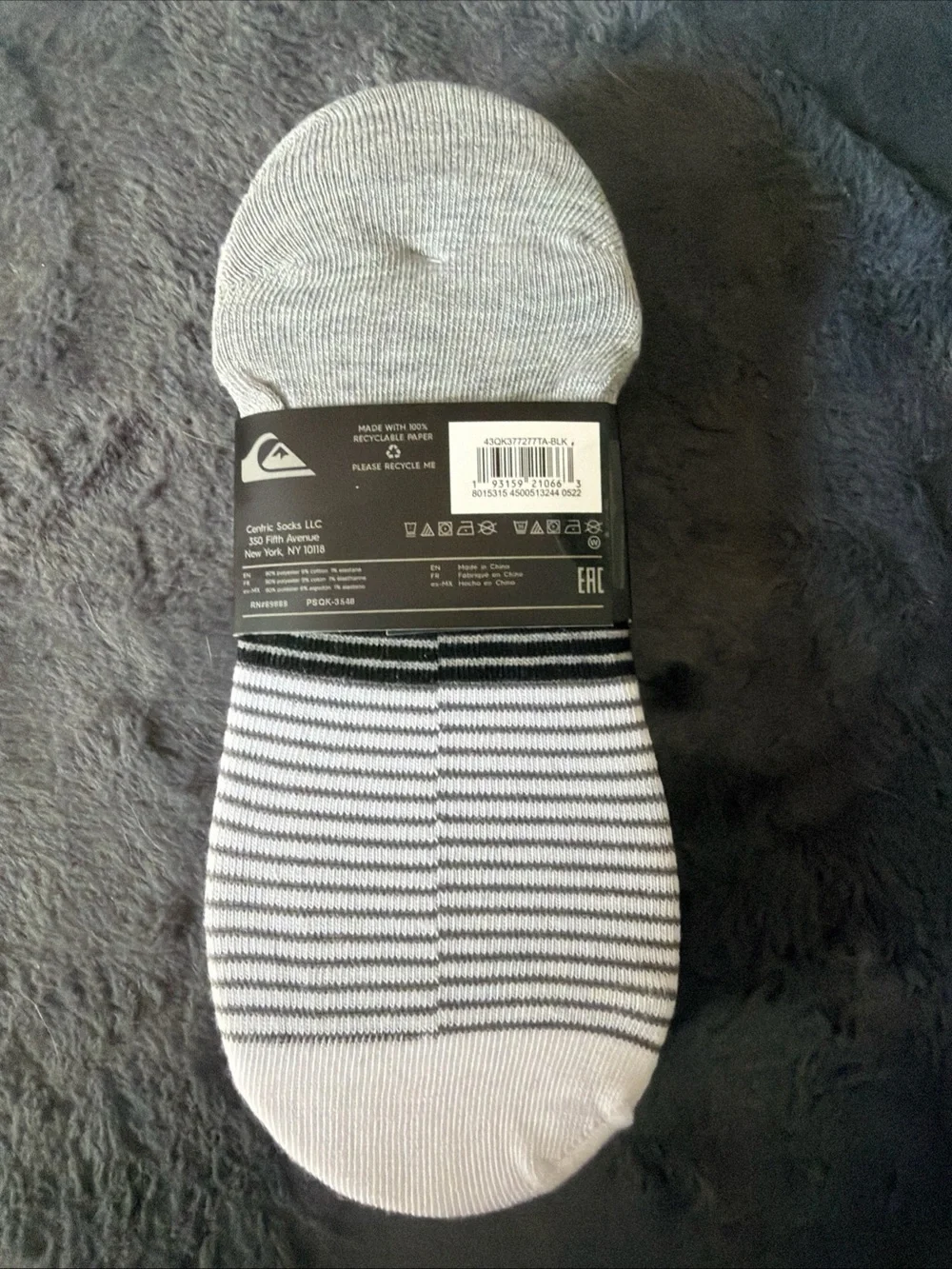 Quiksilver Men’s Black, White & Gray Low-Cut No-Show Socks - 5 Pack
